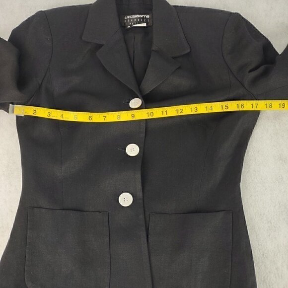 Liz Claiborne Petite Classics Three Button Black Blazer Size 2P - Picture 9 of 13